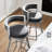 Ayala Rowan 26.6" Modern Swivel Leather Counter Stool withCurved Back and Metal Frame-690137985