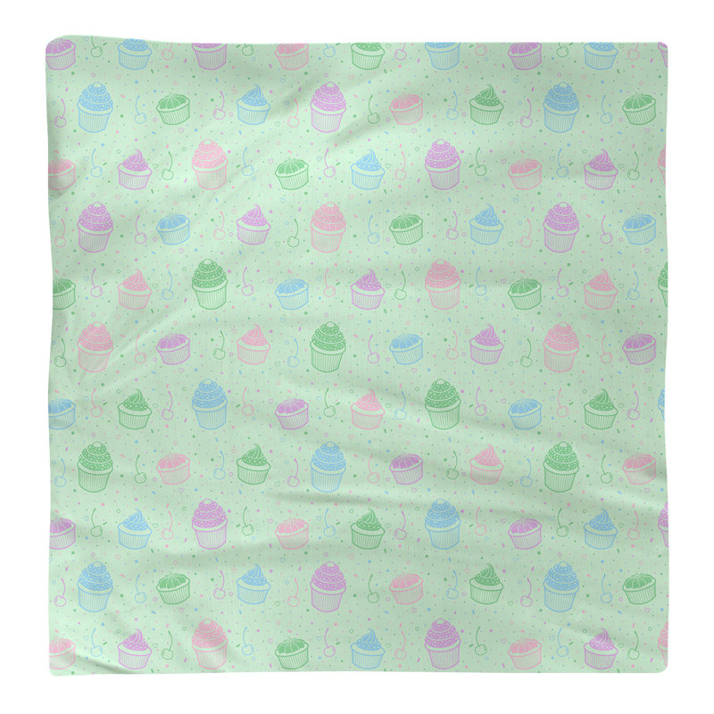 Serviette de coton à motif petits gâteaux classic, H 0,1 po x l 22 po x P 22 po, Vert, Sergé de polyester