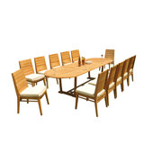 Outdoor 13 - Piece Teak Dining Set