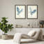 «Blue Heron», ensemble de 2 impressions murales encadrées élégantes pour décor de salon ou de chambre à coucher-112375191-112375195