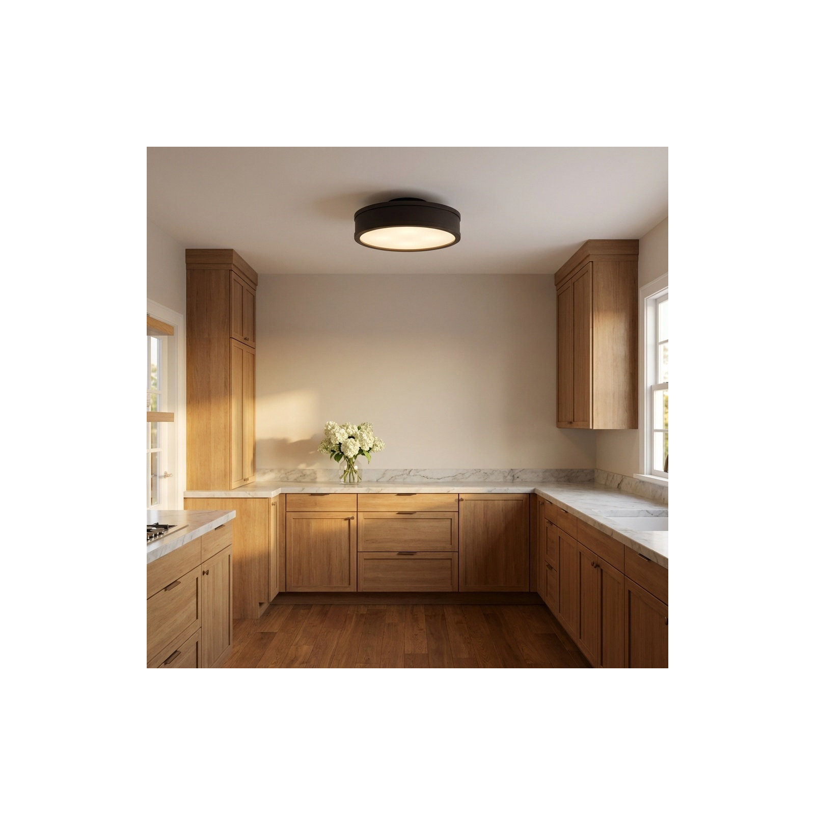 Radcliff Round Semi Flush, 4" H x 12" W x 12" D, Aged Iron