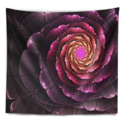 Tapisserie d'art numérique mauve fleur fractale