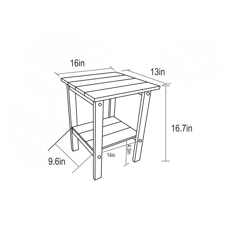 Versatile Folding Adirondack Chair Set with Side Table for Relaxation and Space Saving