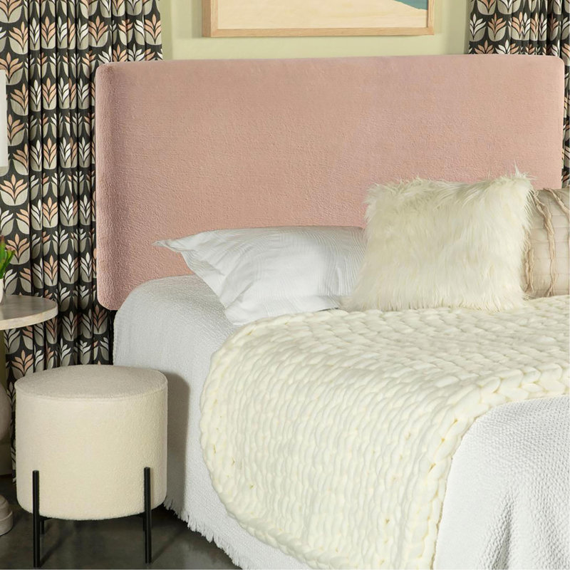 Blush Rectangular Headboard, Full / Queen, Pink