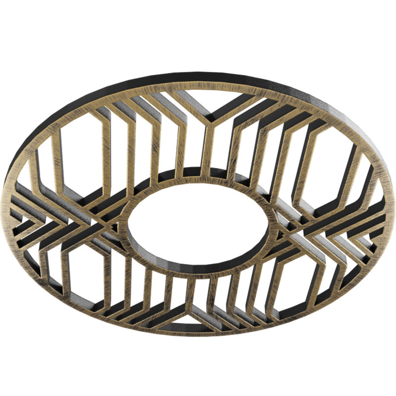 38 po x P 13 7/8 po x P 1 po, médaillon de plafond en PVC de qualité architecturale, or pâle antique, Or pâle antique