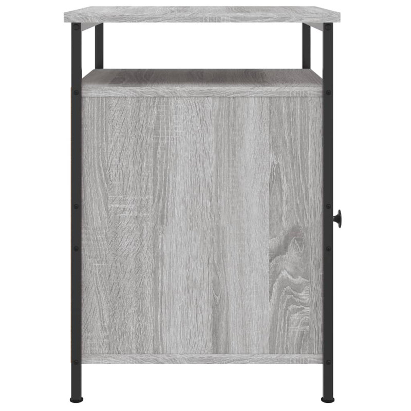 Gibby 40cm W Iron Bedside Table, Grey Sonoma