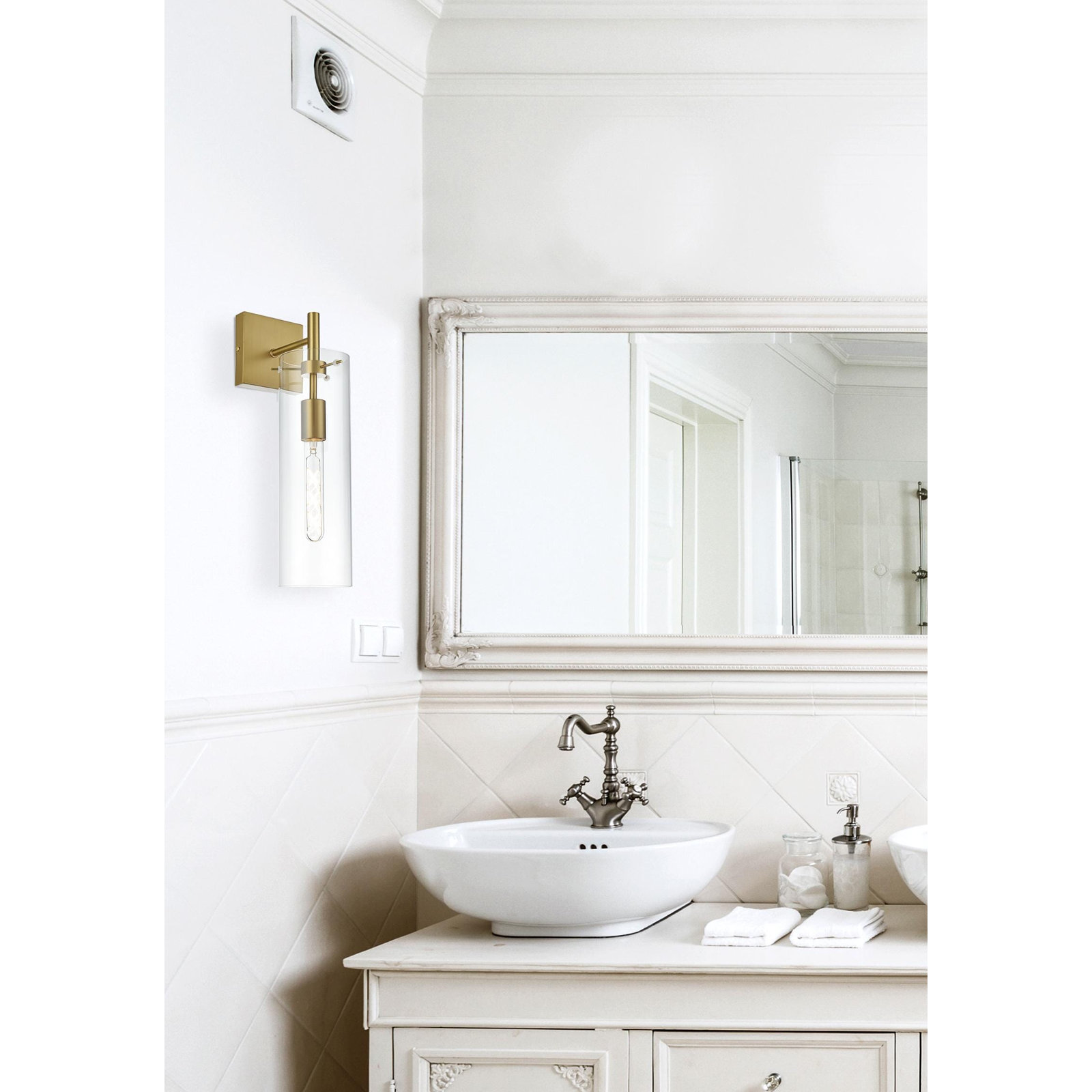 Sabbia Single Light Iron Dimmable Wall Sconces, Satin Gold