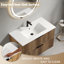 Meuble-lavabo mural de 30 pouces avec panneau cannelÃ© en 3D et lavabo intÃ©grÃ© en cÃ©ramique-1391566006