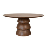 Round Oak Pedestal Dining Table