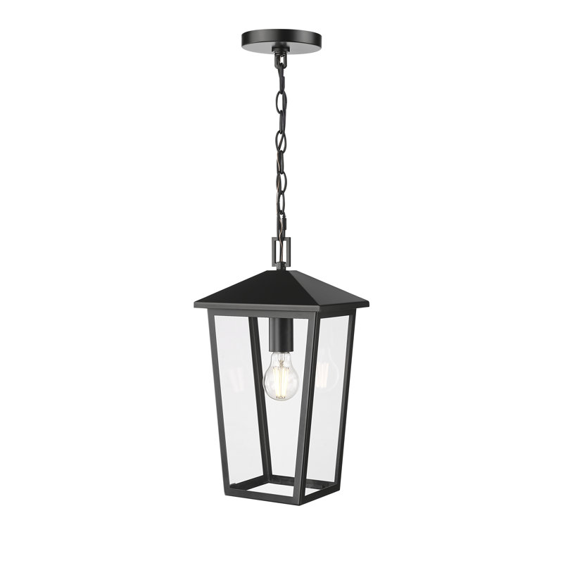 Luminaire suspendu d'extérieur 1 lumière de 9,25 po de largeur - noir thermolaqué