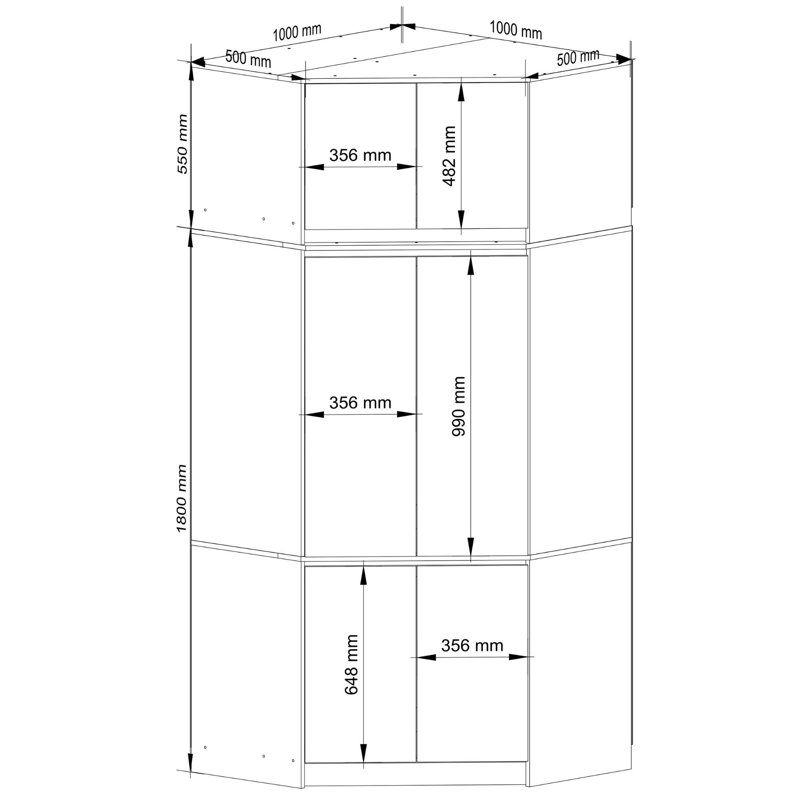 Sikanas 6 Door Manufactured Wood Wardrobe