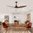Hot Sales 52 Inch Modern Black Ceiling Fan With Lights - 3-Color Dimmable LED, 3 Solid Wood Blades, Remote Control, Reversible DC Motor​-1954372414-1954372415
