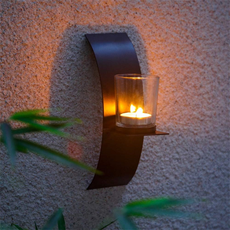2 Piece Metal Candlestick Set, Black