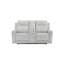 Causeuse double inclinable avec console Lupe, microfibre gris clair Lupe