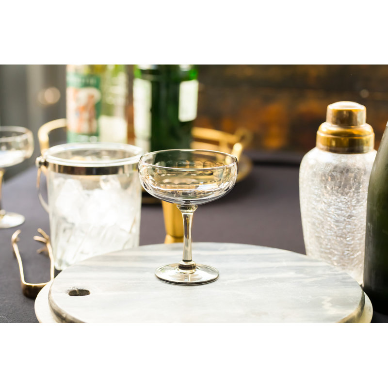 Handmade Crystal Coupe, Clear/Black