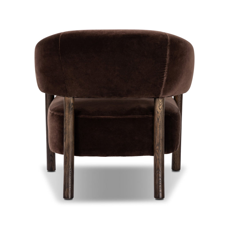 Brodie Chair-Sheldon Ivory, Warm Oak, Surrey Cocoa Performance Velvet