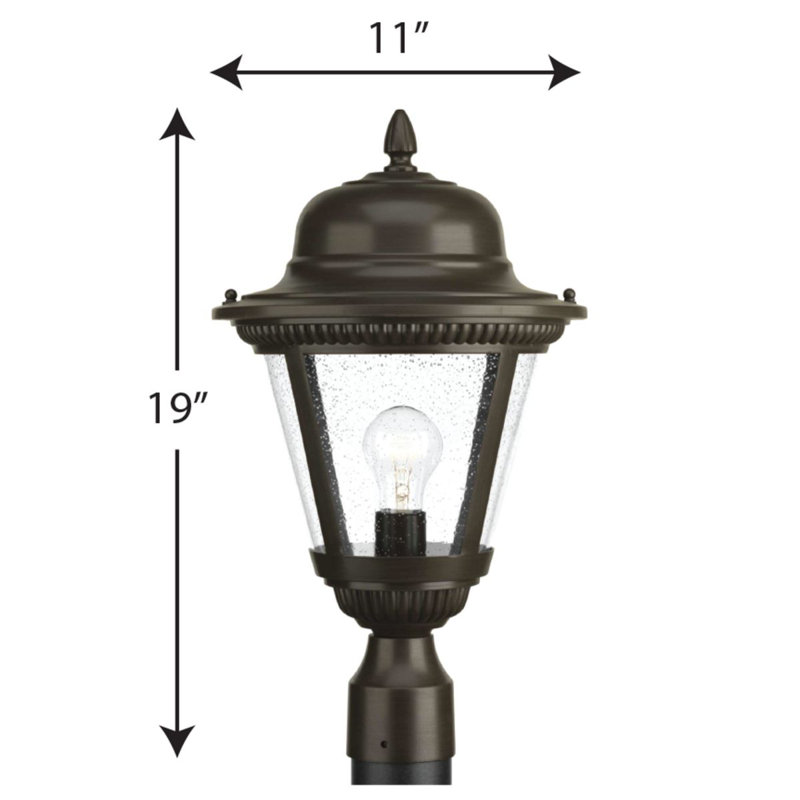 Tête de lanterne à 1 lumière H 19 po Rawson, Bronze antique