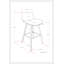 Ensemble de tabourets à hauteur de comptoir / bar Harvard, design Mid-Century moderne avec sièges incurvés confortables et revêtement en lin naturel-711013332