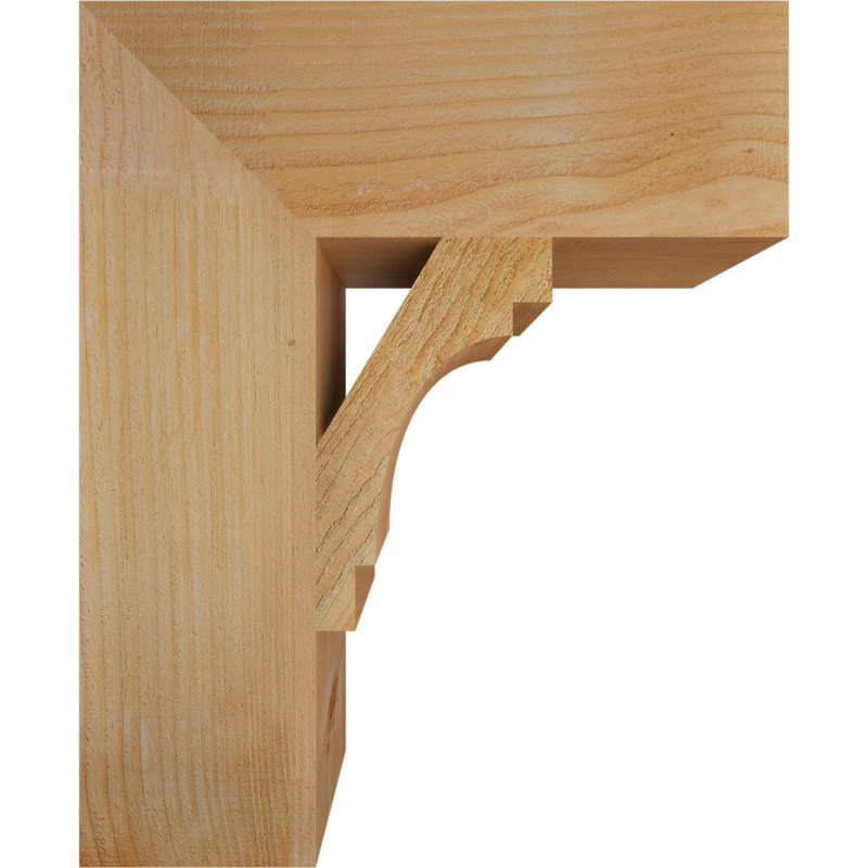 Merced H W D Wood Bracket / Corbel, Douglas Fir (Rough Sawn), 22" H x 6" W x 18" D