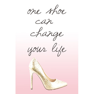 Reproduction d’art textuel sur toile tendue, "One Shoe