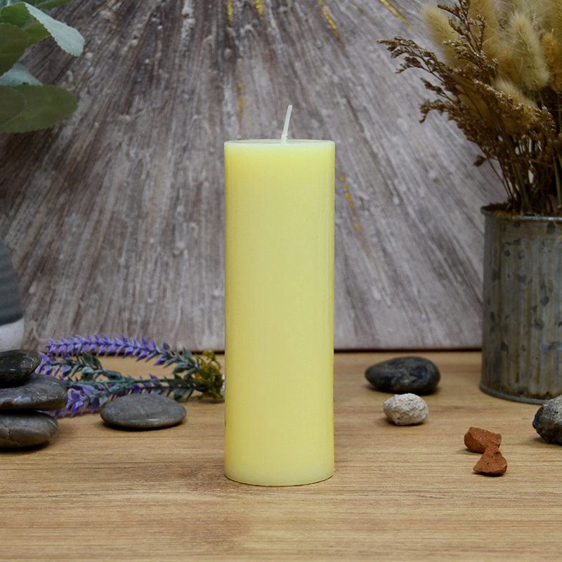 6 Inch Ivory Pillar Candle, Beige, 24, 6" H x 2" W x 2" D