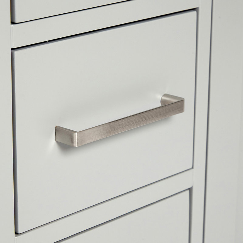 Cambridge 42'' W Single Bathroom Vanity Base, Brushed Nickel, Gray