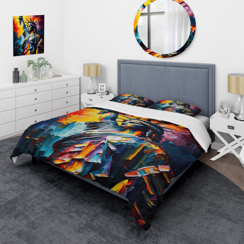 Ensemble de housse de couette en microfibre / polyester New York Views At Sunset III Bedding