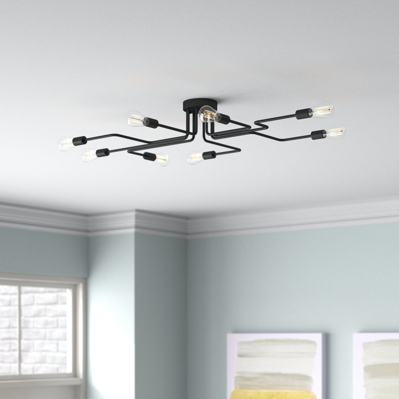 Leighanne Semi Flush Mount, Black