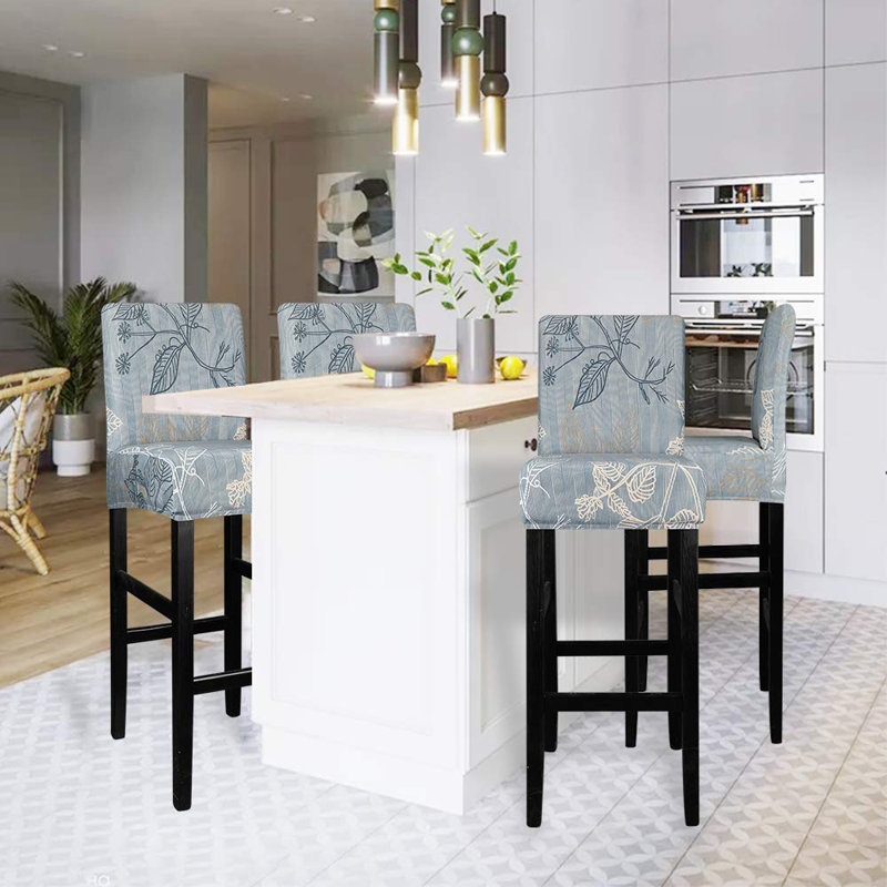 Ensemble de housses de chaise de tabouret de bar, housse de tabouret de bar de 4 po, housses de tabouret de bar, housses extensibles de tabouret de bar avec dossier, housses de protection de tabouret de bar pour îlot de cuisine, comptoir de salle à manger