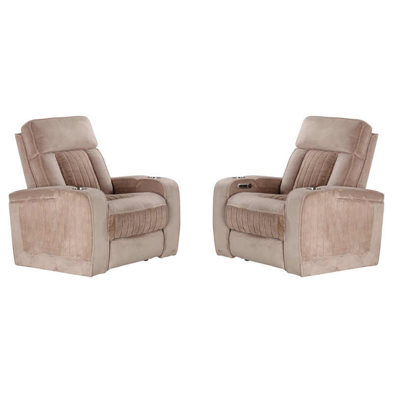 Ensemble de deux fauteuils inclinables électriques Desiri, Beige