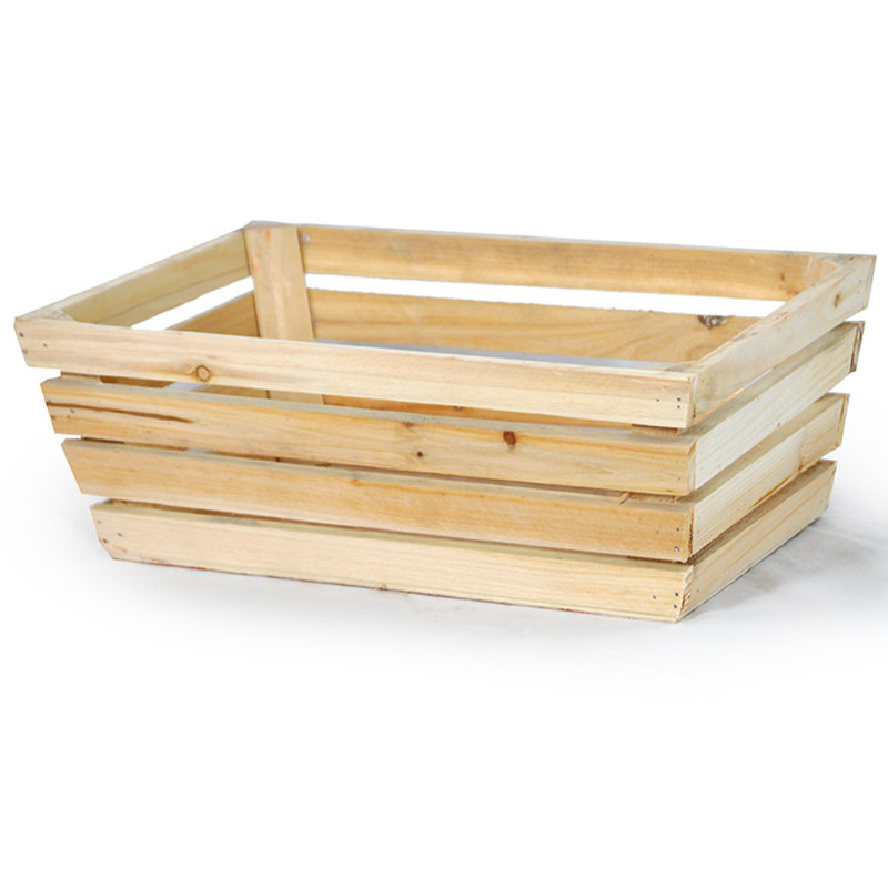 Panier en bois massif, Brun