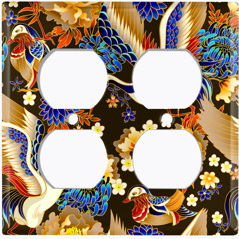 Patterned 2 - Gang Toggle Light Switch Standard Wall Plate