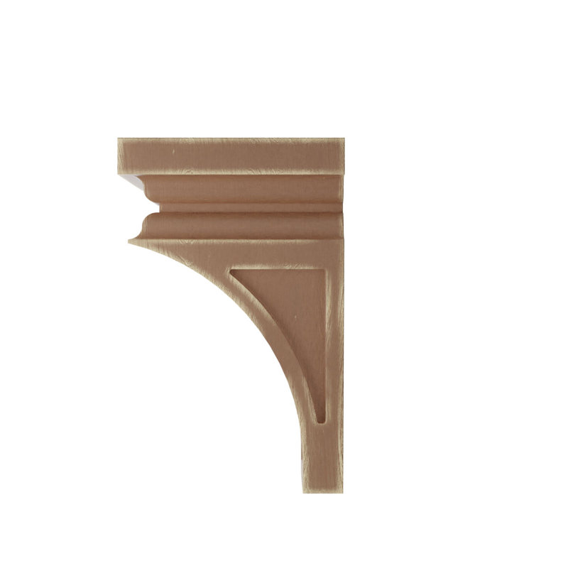 Corbel décoration rétro en bois Nevio, H 10 po x l 5 po x P 5,75 po, Brun patiné