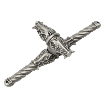 Carpe Diem 836838-24 Acanthus Platinum leave large knob w/ rope large back plate Romanesque style   in Platinum