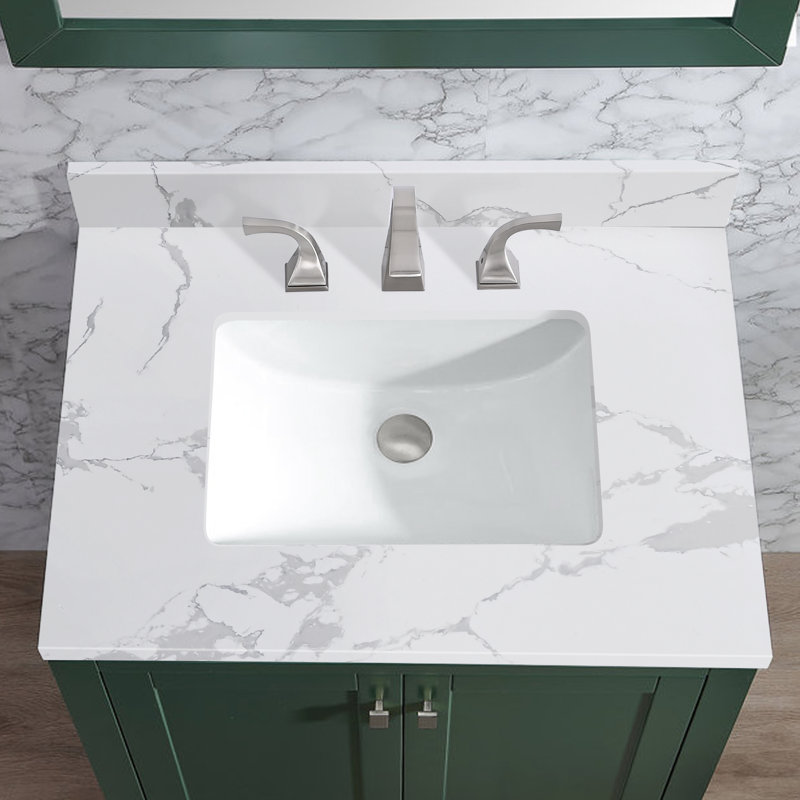 31'' Quartz Single Bathroom Vanity Top with Sink