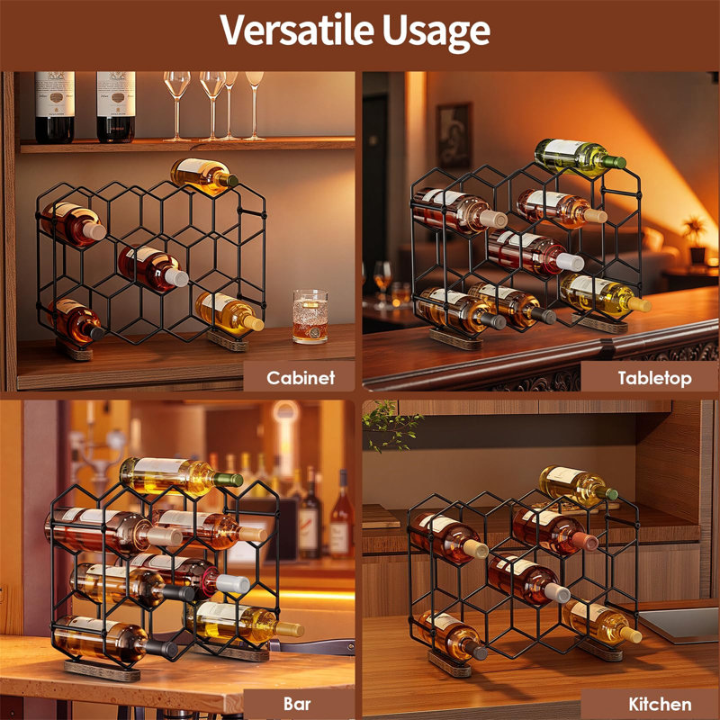 Open Shelving Wine Bottle Rack Brown