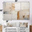 Ensemble d'art sur toile scandinave beige et doré minimalisme scandinave III-107745745-107745747