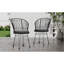 TAVON CHAIR, 2PCS avec 2 coussins, gris, durable et élégant Boho Chaises de salle à manger industrielles pour le patio et l'intérieur