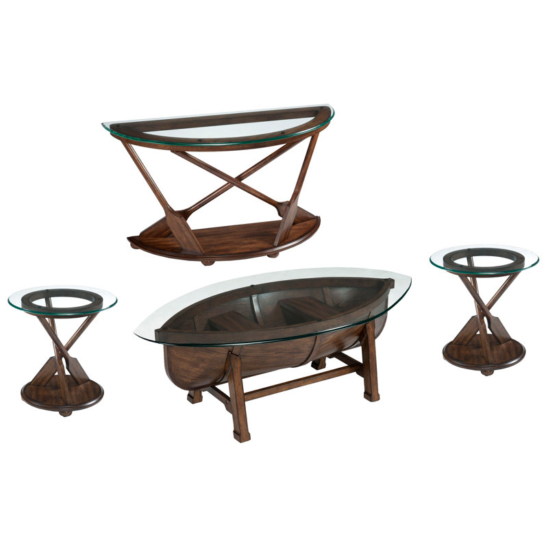 Baylor Oval Cocktail Table With 2 End Table And Demilune Sofa Table