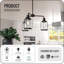 Luminaire de lustre noir mat à 3 lumières, cage à oiseaux, base E26, suspensions de plafond industrielles idéales pour l'éclairage de placard de cuisine, articles essentiels pour la maison (ampoule non incluse)