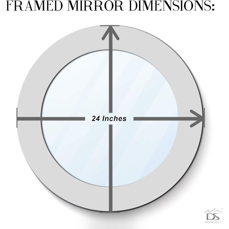 Gelantipy Glass Round Mirror, Sapphire/Silver