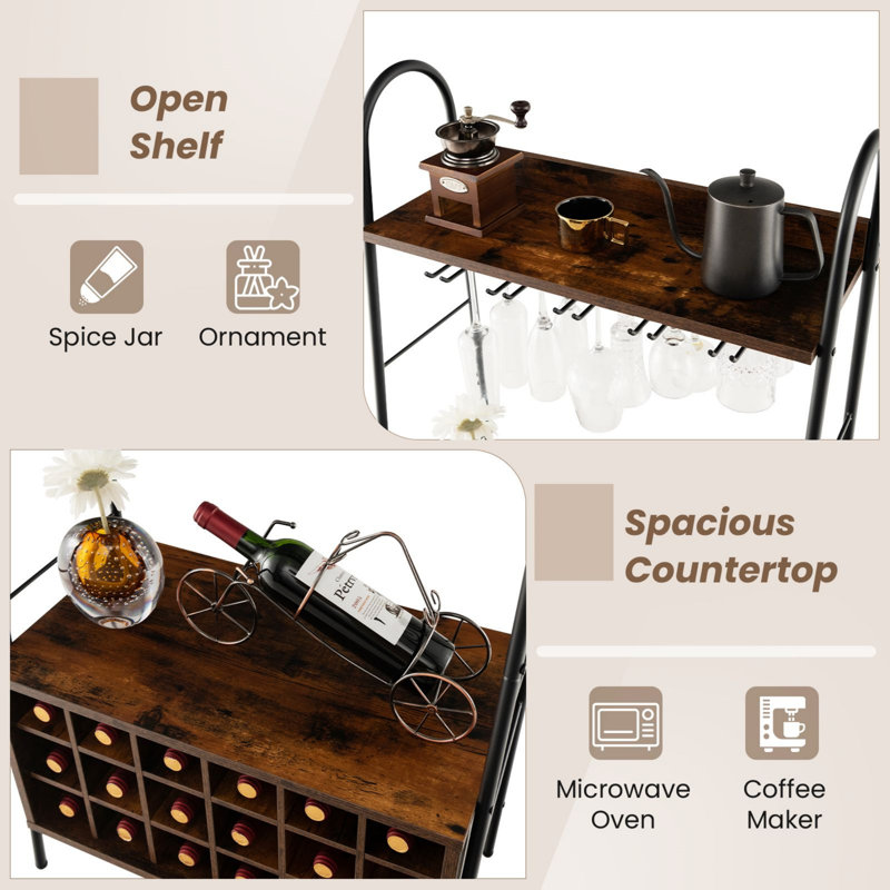Wine Bottle & Glass Rack