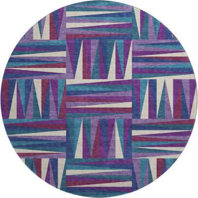 Premium Machine Washable Collett AMF1012 Squares Rug