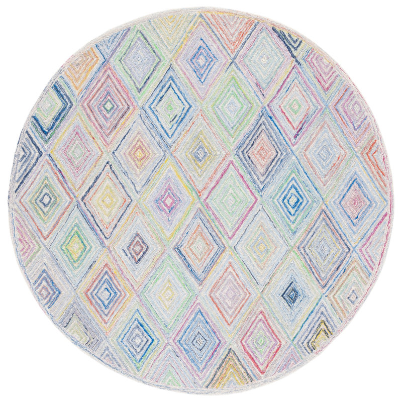 Metro Hand Tufted Performance Geometric Rug, Round 6'