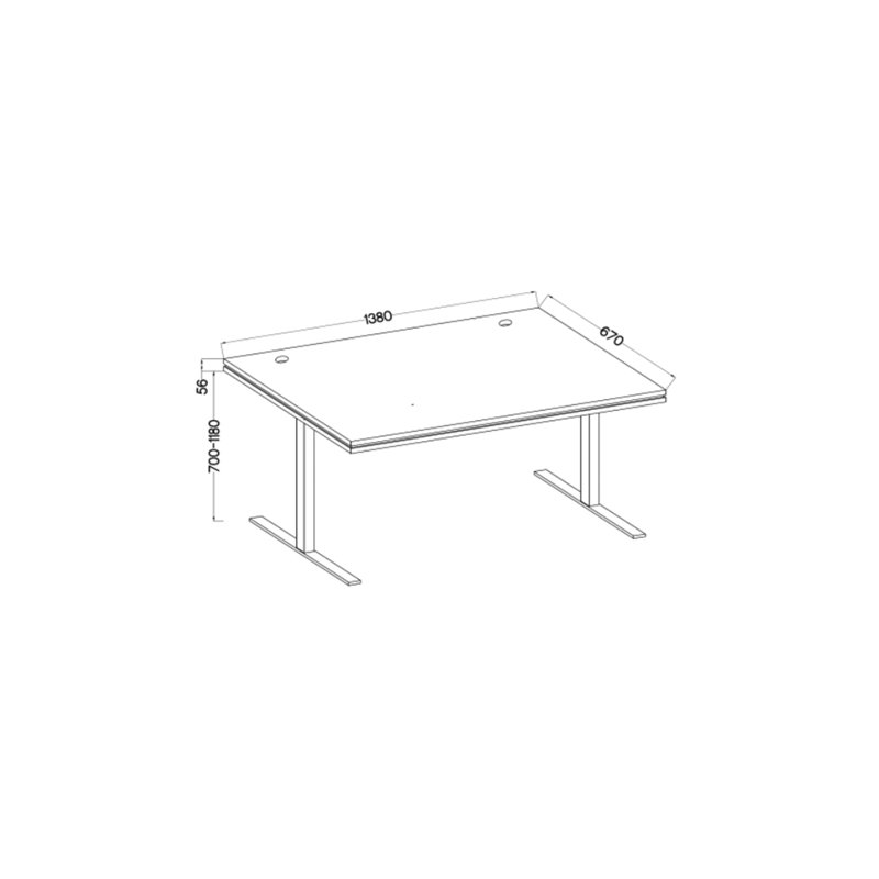 21 MALTA Adjustable Metal Base Standing Desk, Artisan Oak