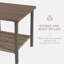 Table d'appoint de patio avec rangement, table d'appoint en fer texturé en bois à 2 niveaux pour le balcon de la cour arrière (beige, paquet de 1)