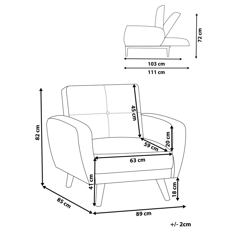 FLORLI Upholstered Accent Chair, White