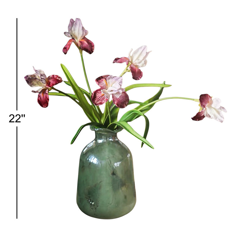 Silk Iris Flower 22" Tall, Purple
