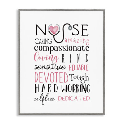 «Nurse Inspirational» par Elizabeth Tyndall - impression d'art textuel