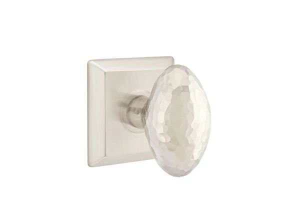 Emtek Passage Interior Mortise Set w/ Quincy Rosette & Hammered Egg Knob (RH)